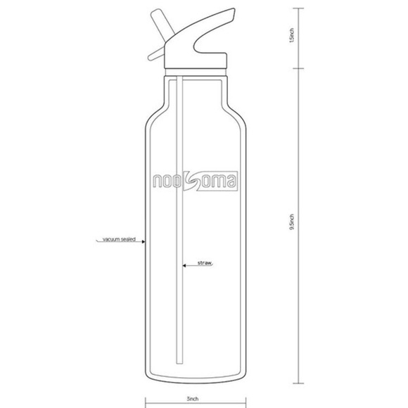 Insulated Black Stainless Steel Water Bottle - Picture 6 of 7